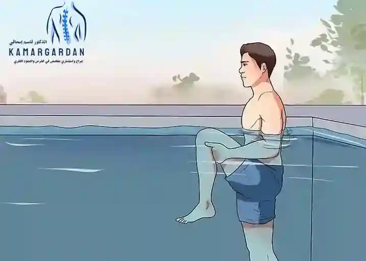 تمارين القرص القطني في الماء تمارين القرص القطني في الماء